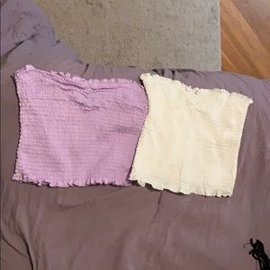 Two piece crinkled tube tops